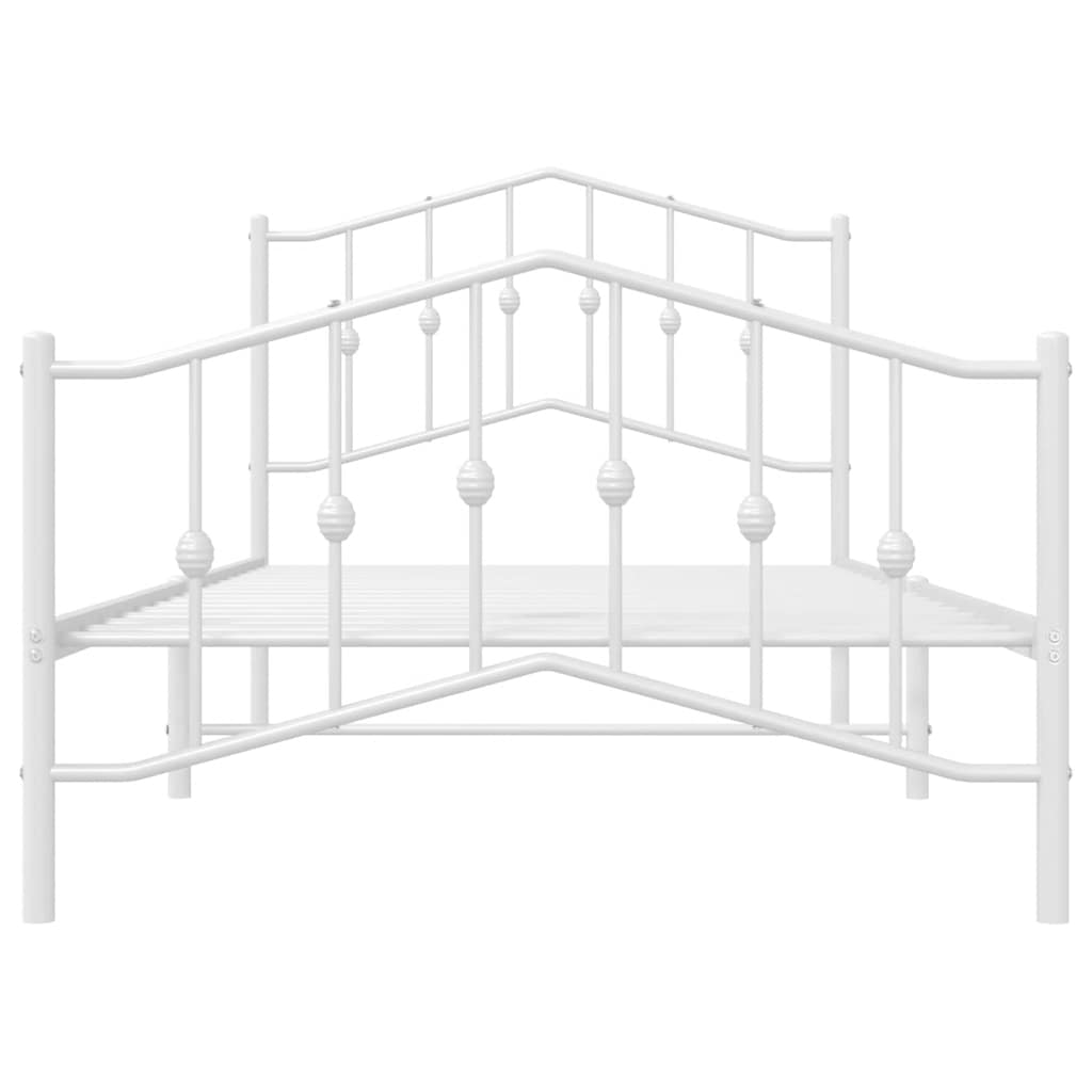 sengeramme med sengegavl og fodgærde 100x190 cm metal hvid