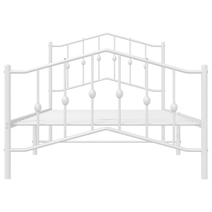 sengeramme med sengegavl og fodgærde 100x190 cm metal hvid