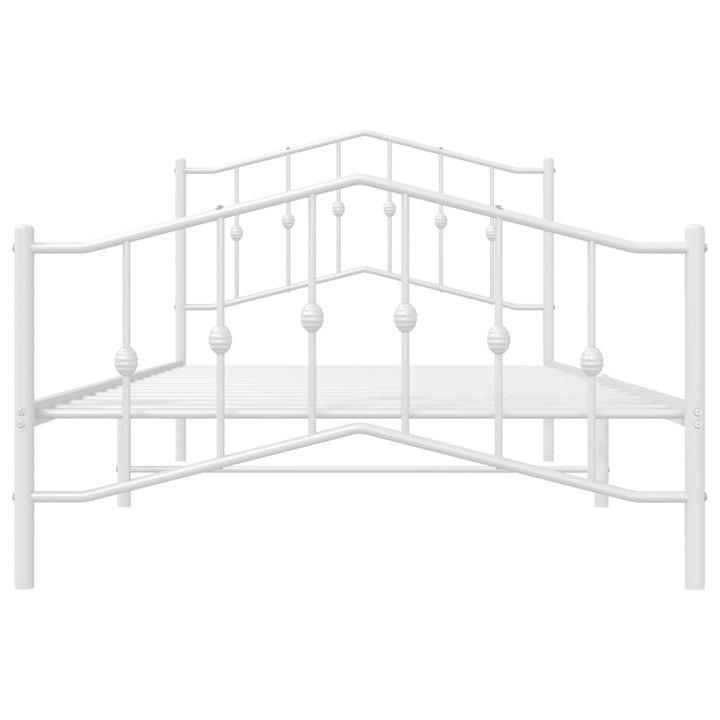 sengeramme med sengegavl og fodgærde 100x200 cm metal hvid