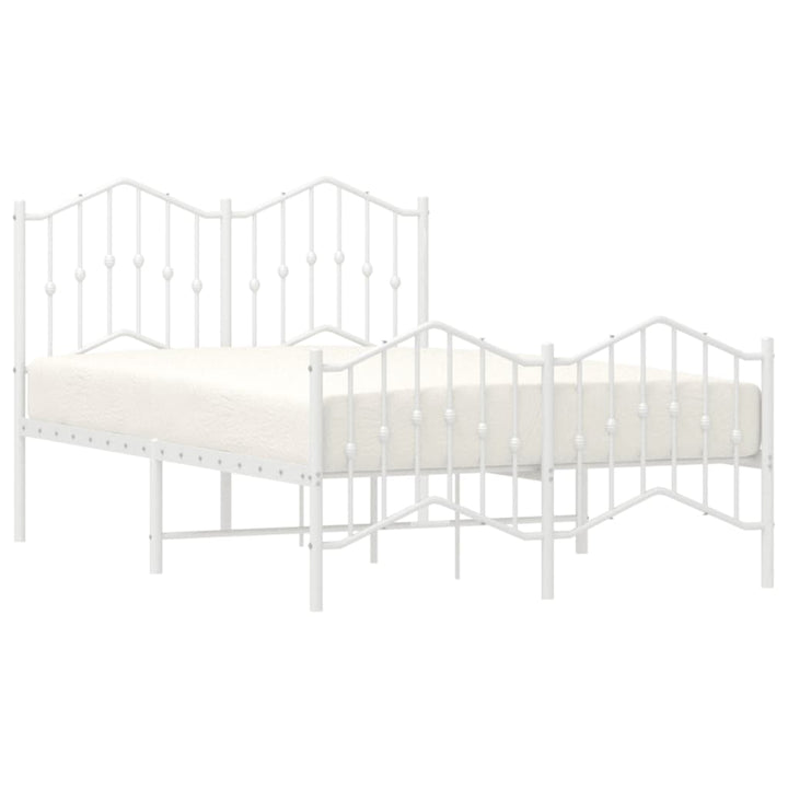 sengeramme med sengegavl og fodgærde 120x190 cm metal hvid
