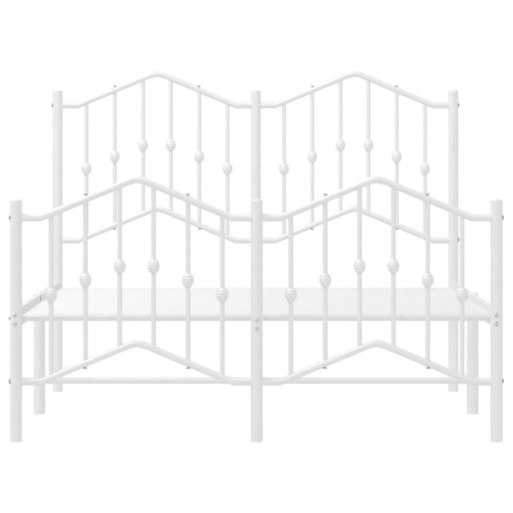 sengeramme med sengegavl og fodgærde 120x190 cm metal hvid