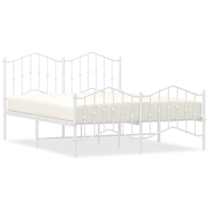 sengeramme med sengegavl og fodgærde 135x190 cm metal hvid
