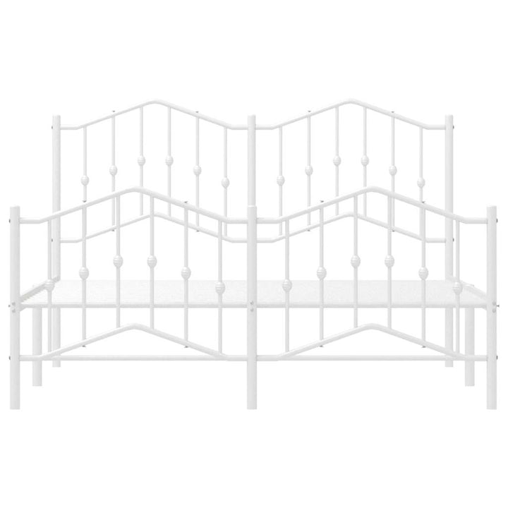 sengeramme med sengegavl og fodgærde 135x190 cm metal hvid