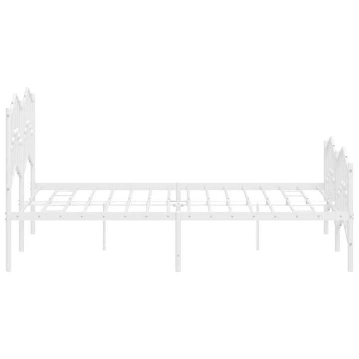 sengeramme med sengegavl og fodgærde 135x190 cm metal hvid