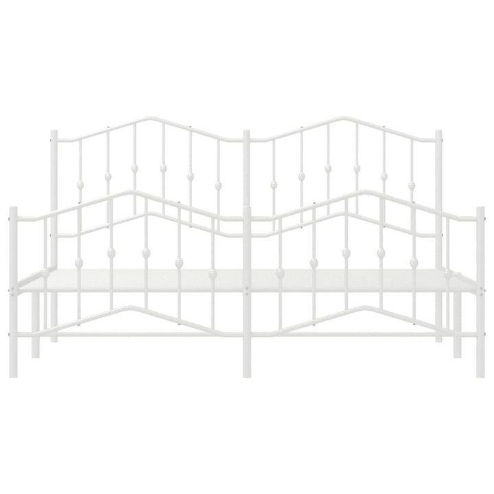 sengeramme med sengegavl og fodgærde 183x213 cm metal hvid