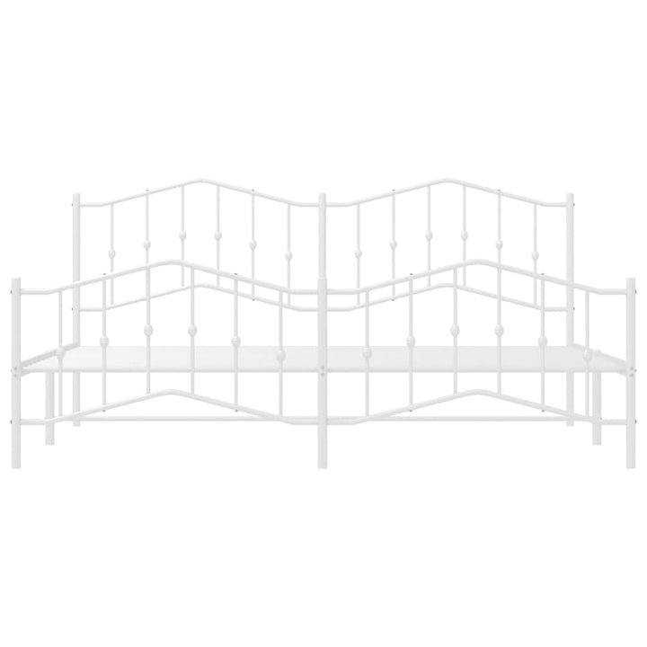 sengeramme med sengegavl og fodgærde 200x200 cm metal hvid