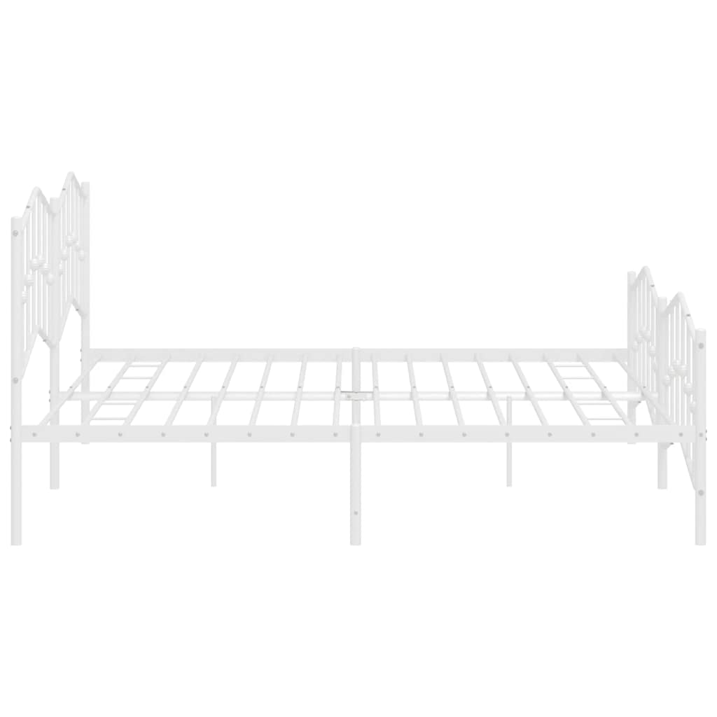 sengeramme med sengegavl og fodgærde 200x200 cm metal hvid