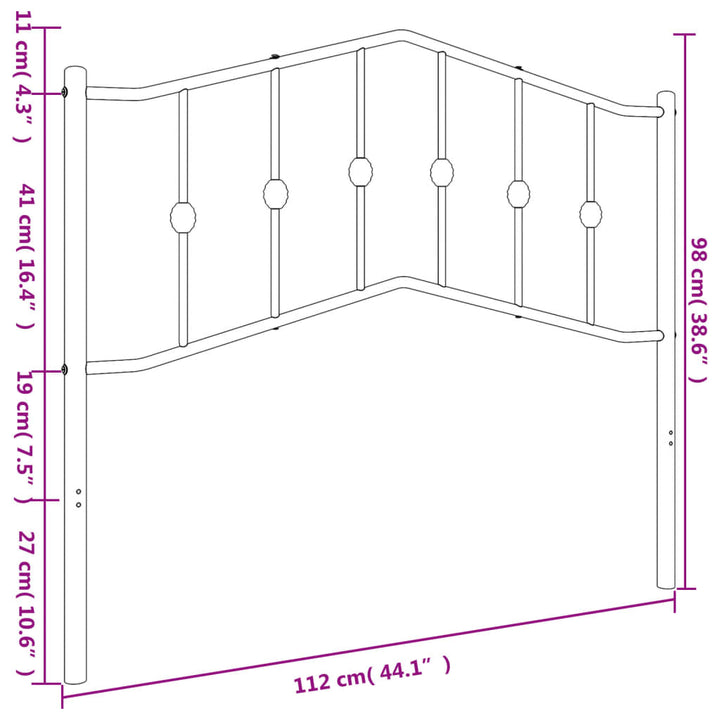 udskiftningsgavl 107 cm metal hvid