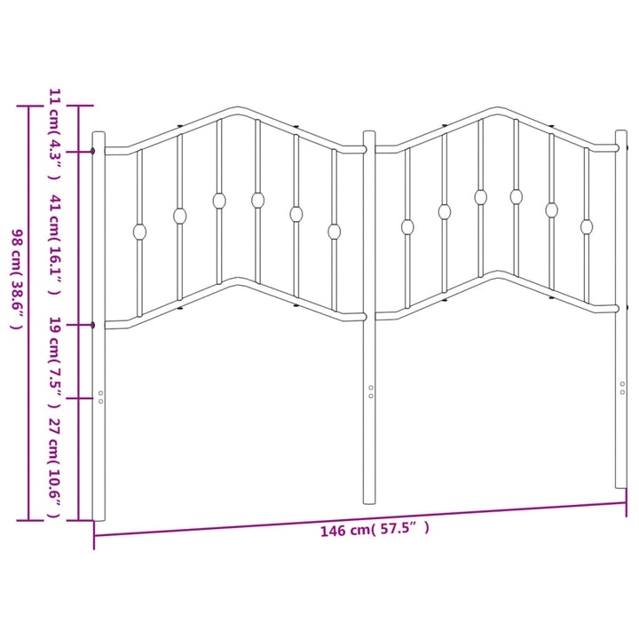 udskiftningsgavl 140 cm metal hvid