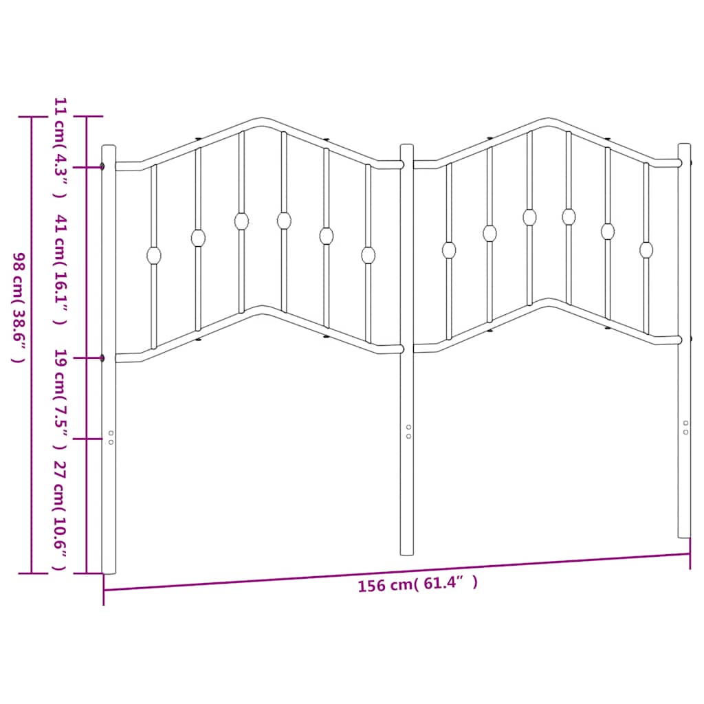 udskiftningsgavl 150 cm metal hvid