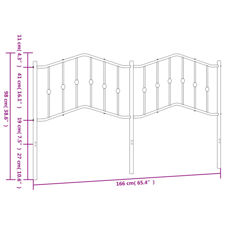 udskiftningsgavl 160 cm metal hvid