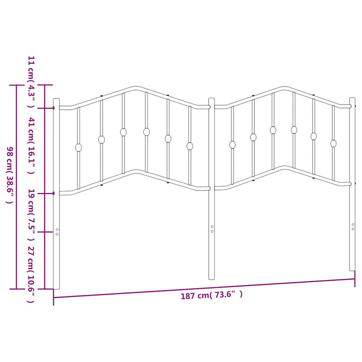 udskiftningsgavl 180 cm metal hvid