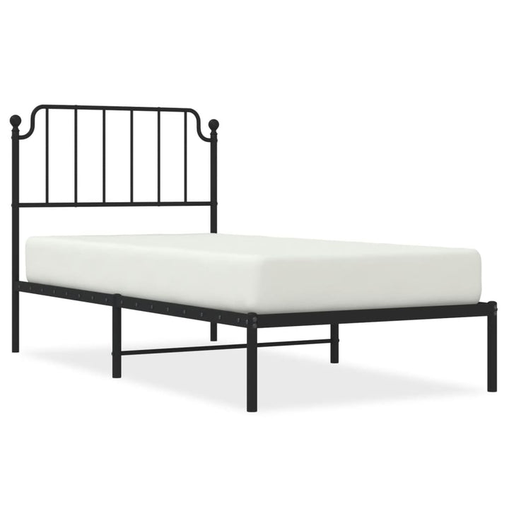 sengeramme med sengegavl 90x200 cm metal sort