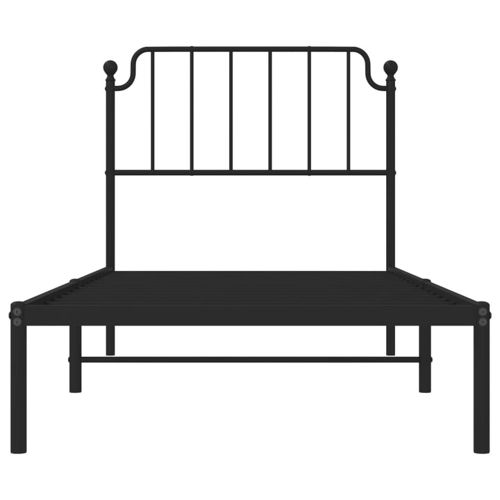 sengeramme med sengegavl 90x200 cm metal sort