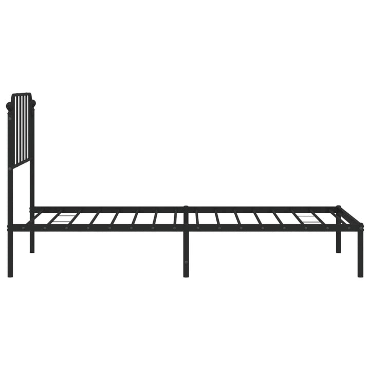 sengeramme med sengegavl 90x200 cm metal sort