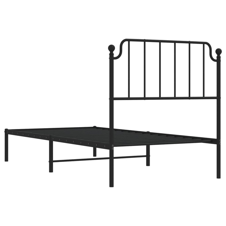 sengeramme med sengegavl 90x200 cm metal sort
