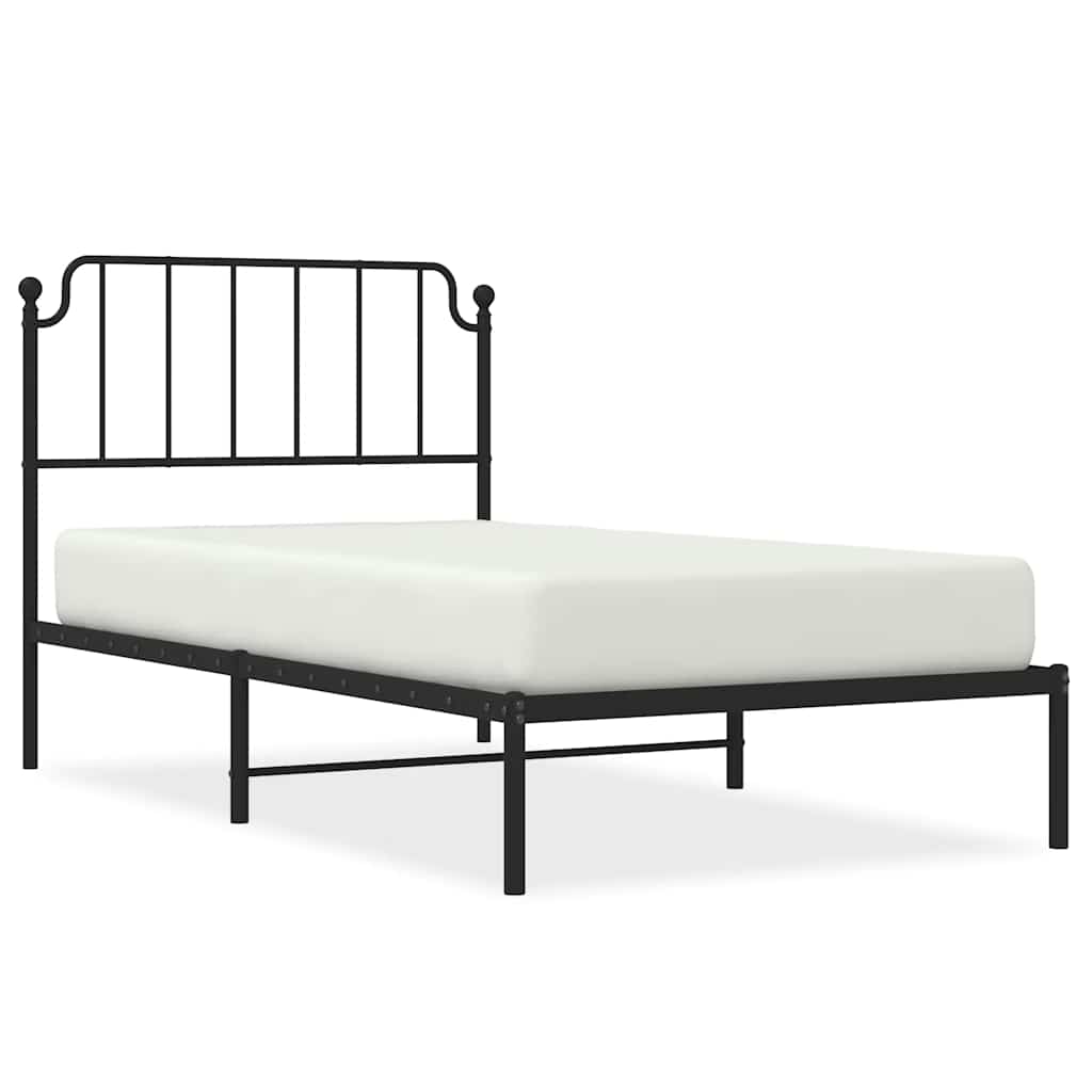 sengeramme med sengegavl 100x190 cm metal sort