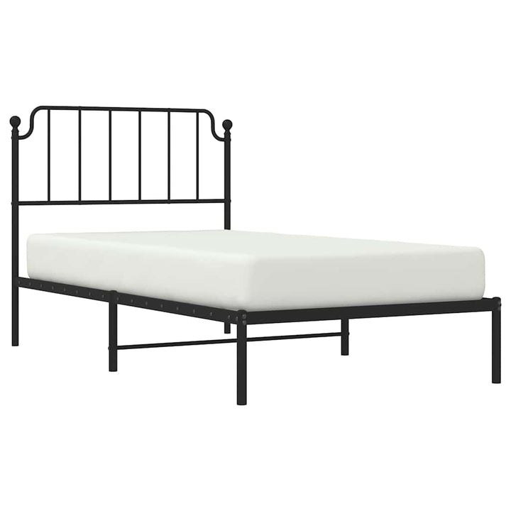 sengeramme med sengegavl 100x190 cm metal sort