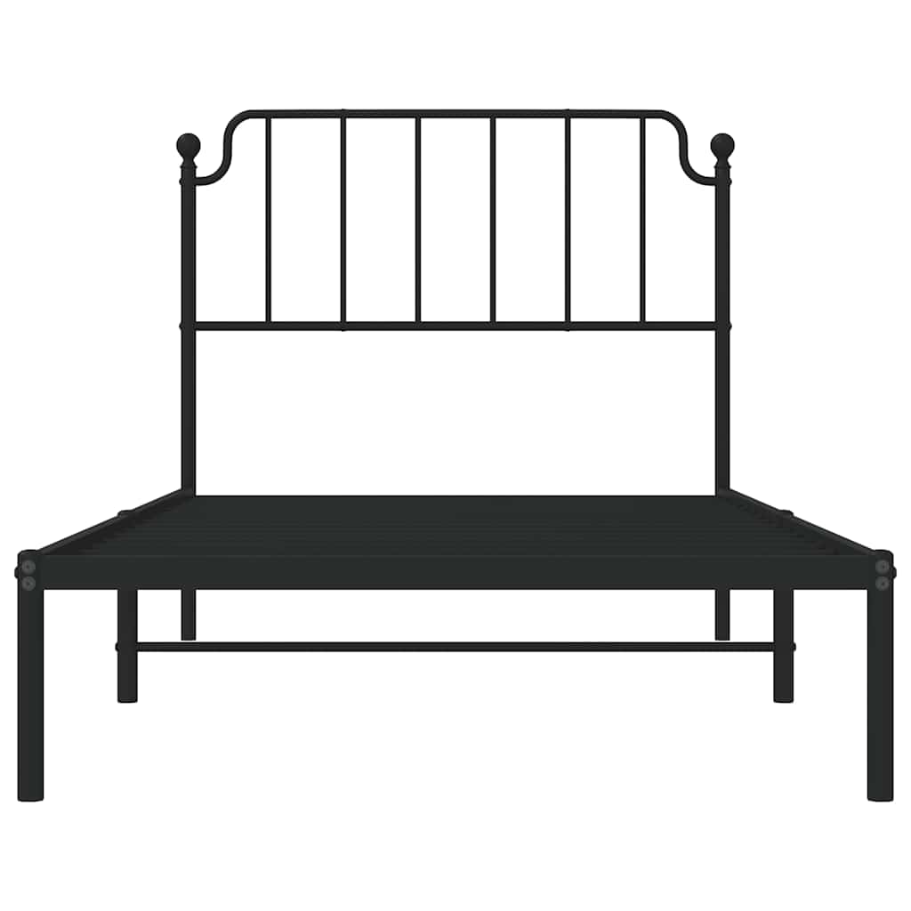 sengeramme med sengegavl 100x190 cm metal sort