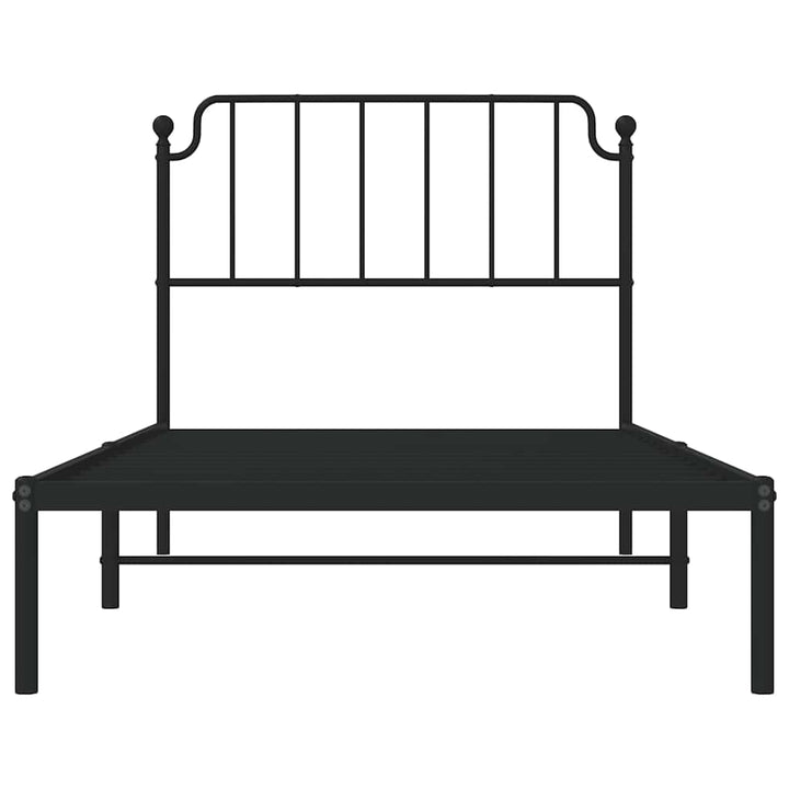 sengeramme med sengegavl 100x190 cm metal sort