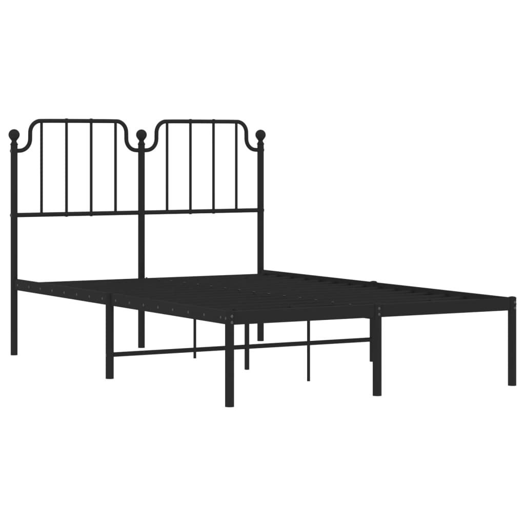 sengeramme med sengegavl 120x190 cm metal sort