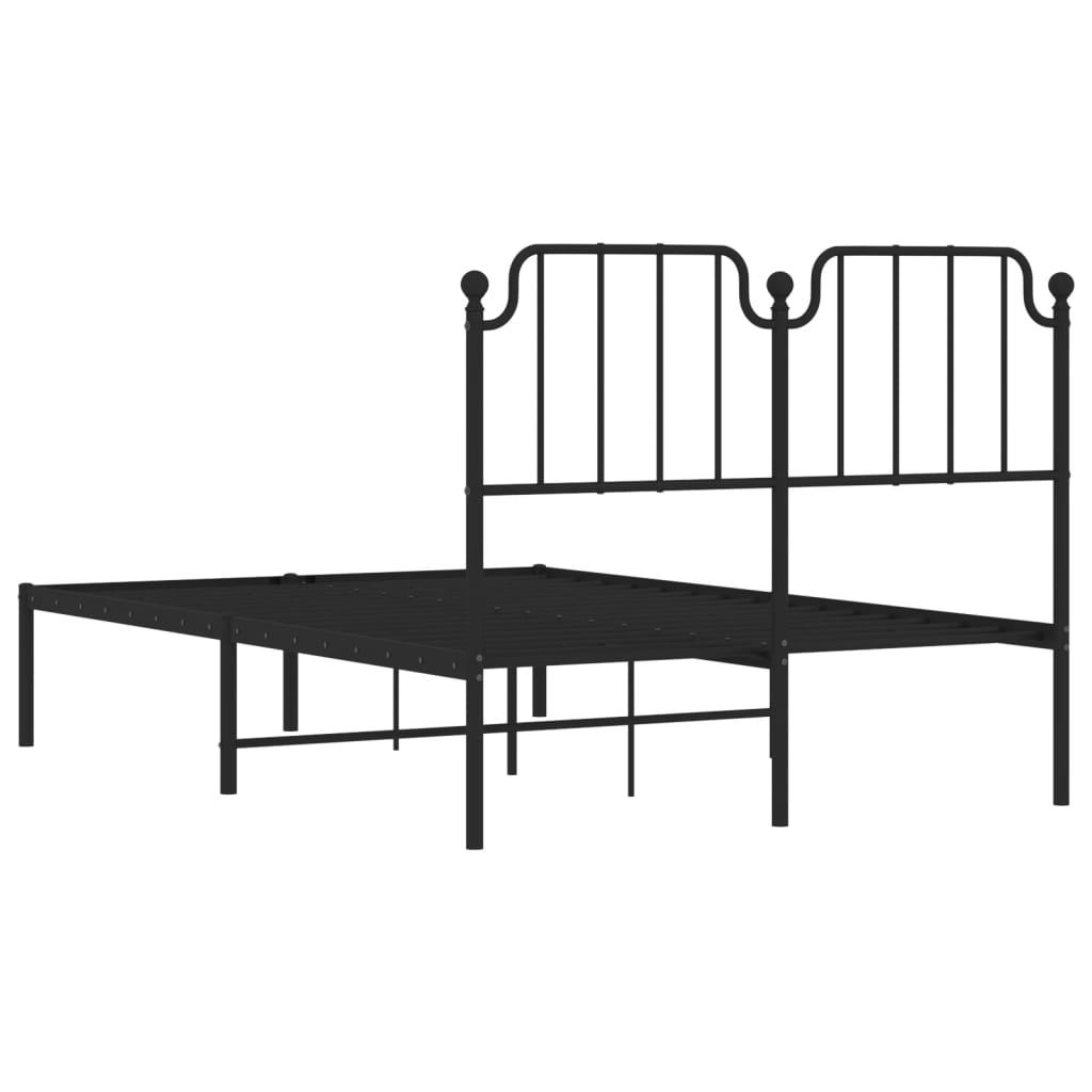 sengeramme med sengegavl 120x200 cm metal sort