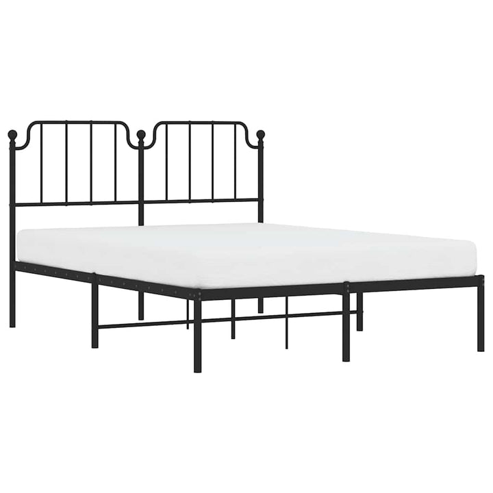 sengeramme med sengegavl 135x190 cm metal sort