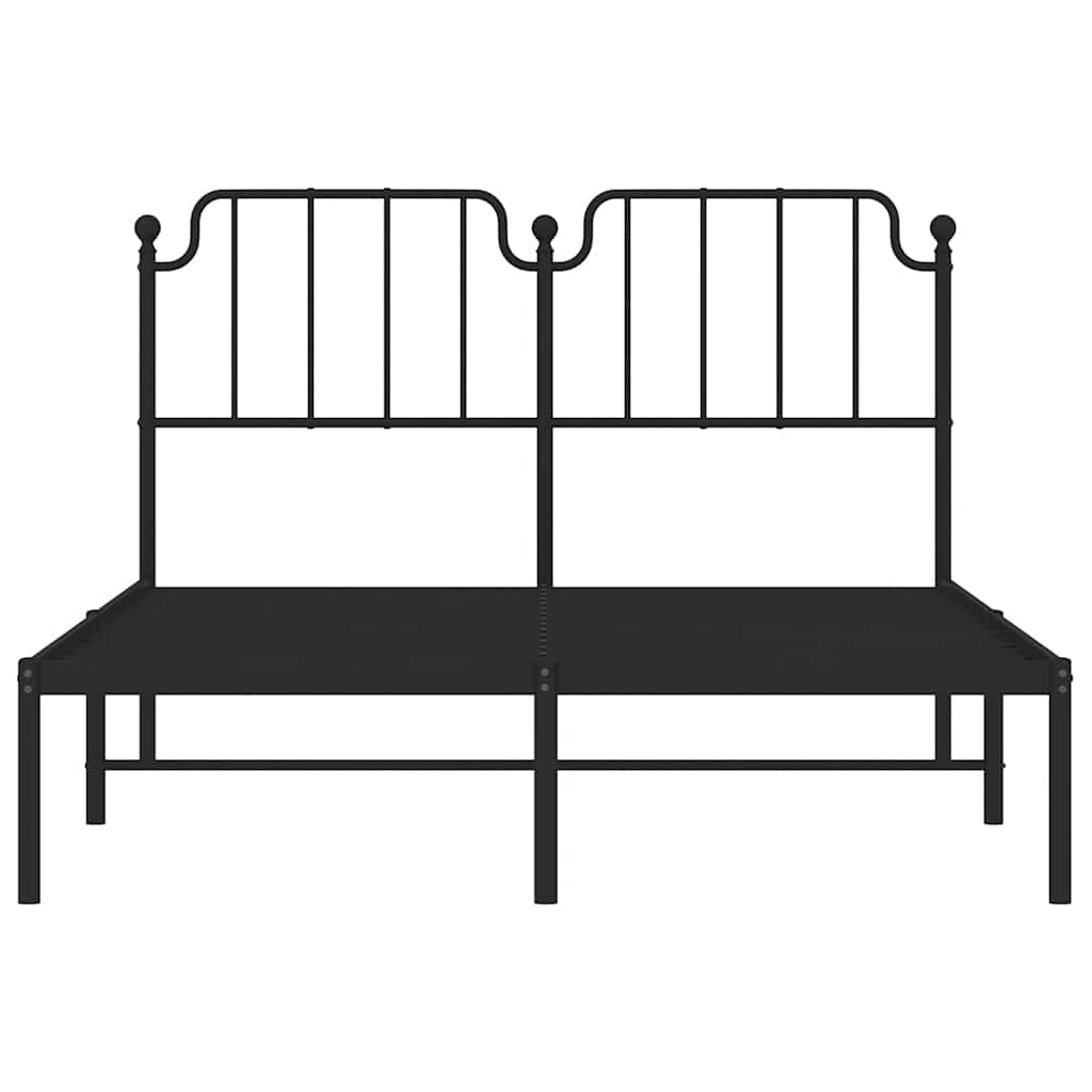 sengeramme med sengegavl 135x190 cm metal sort