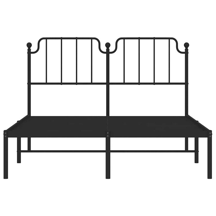 sengeramme med sengegavl 135x190 cm metal sort