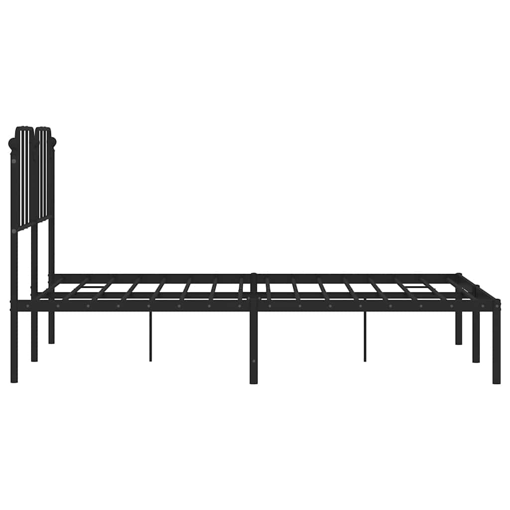 sengeramme med sengegavl 135x190 cm metal sort