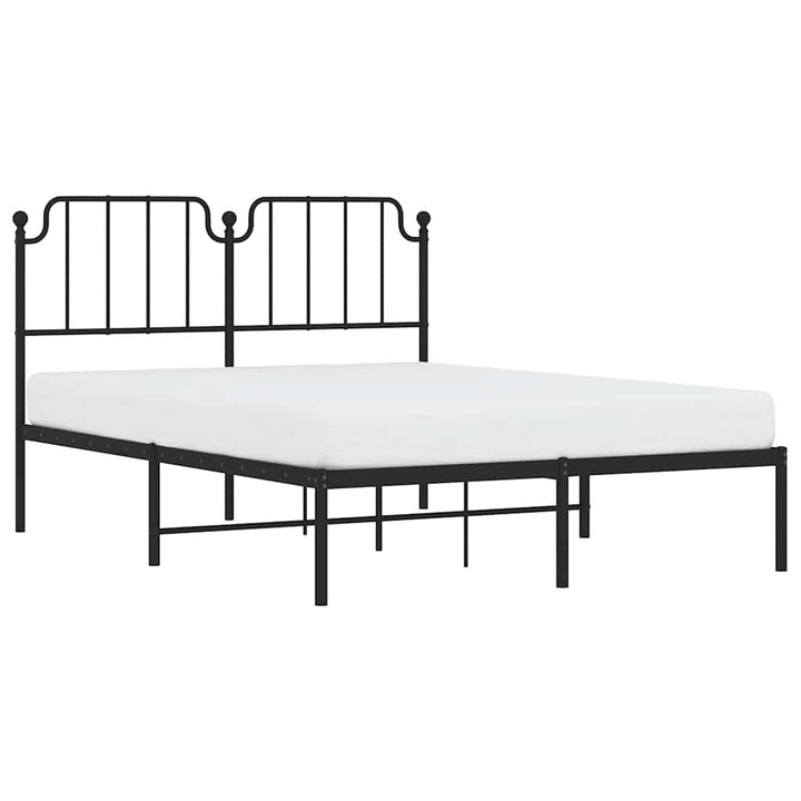 sengeramme med sengegavl 150x200 cm metal sort