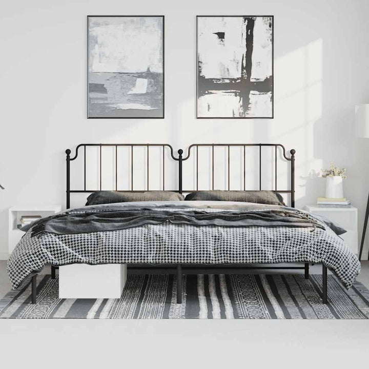 sengeramme med sengegavl 183x213 cm metal sort