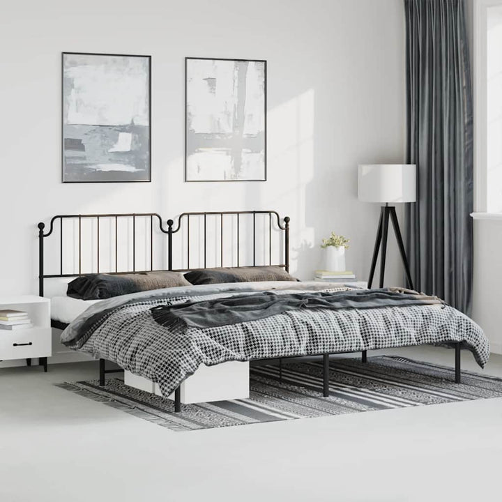 sengeramme med sengegavl 183x213 cm metal sort