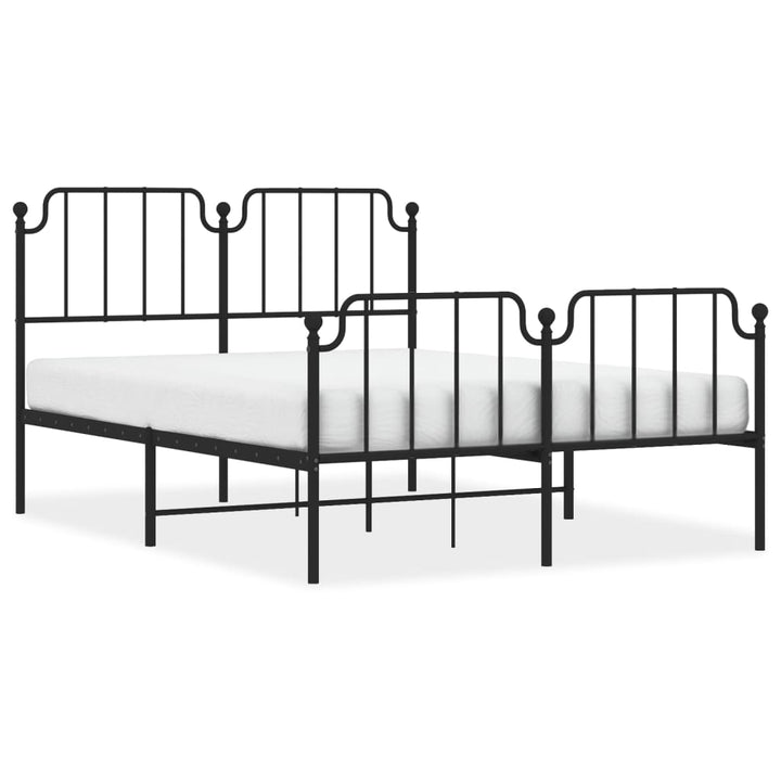 sengeramme med sengegavl og fodgærde 140x190 cm metal sort