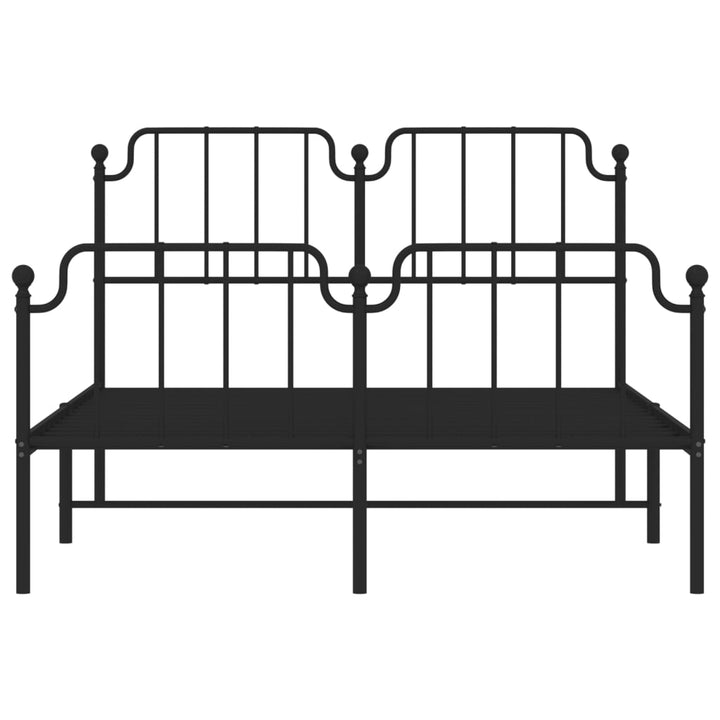 sengeramme med sengegavl og fodgærde 140x190 cm metal sort