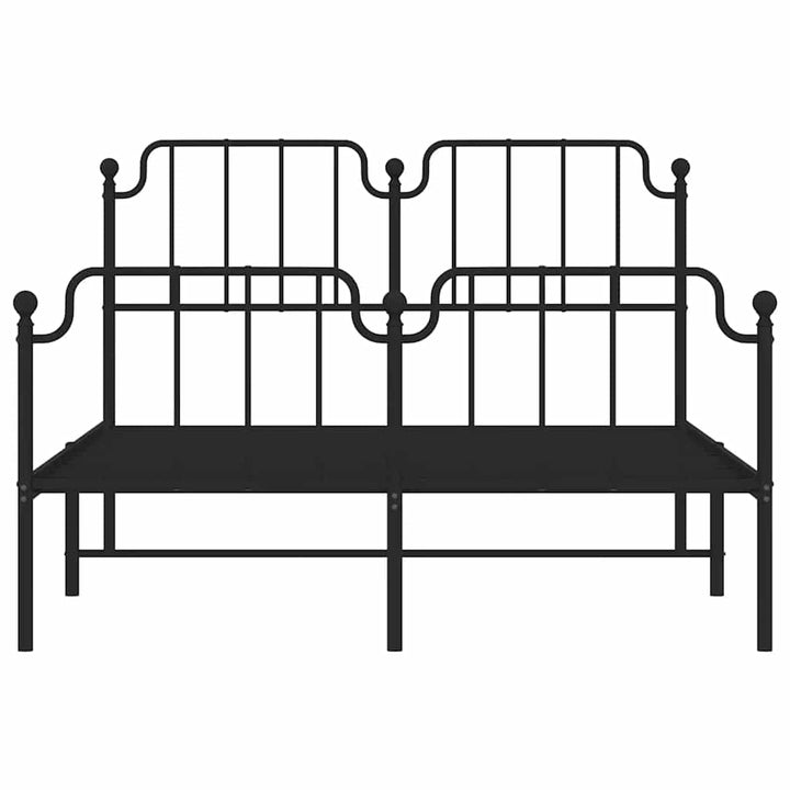 sengeramme med sengegavl og fodgærde 150x200 cm metal sort