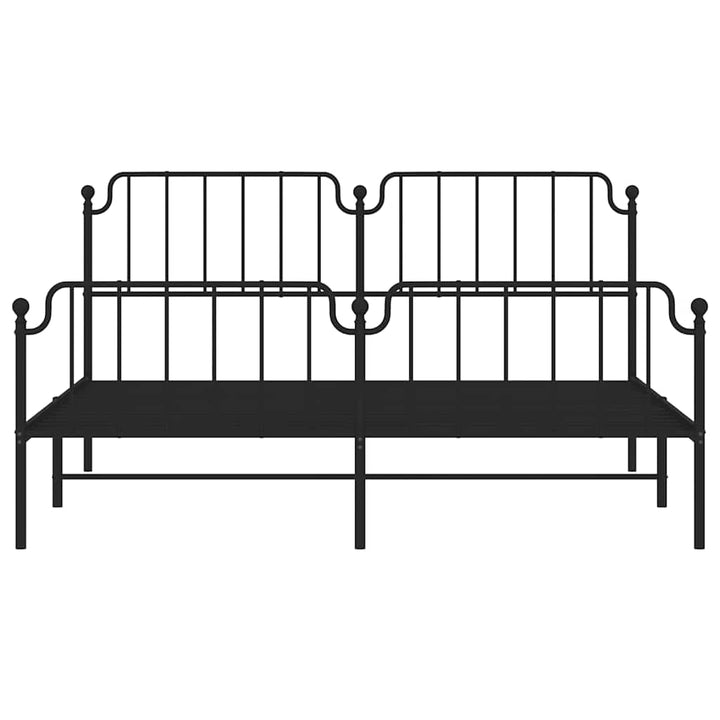sengeramme med sengegavl og fodgærde 183x213 cm metal sort