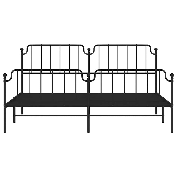 sengeramme med sengegavl og fodgærde 193x203 cm metal sort