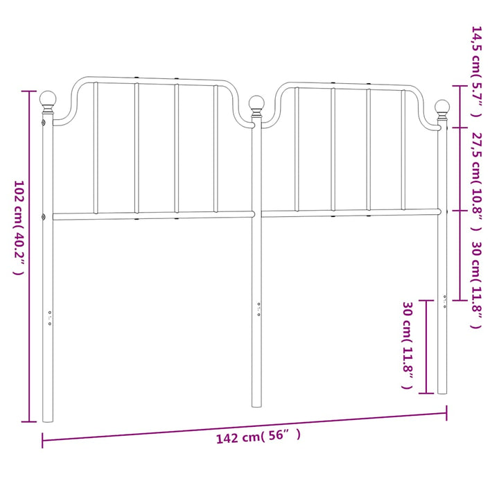 udskiftningsgavl 135 cm metal sort