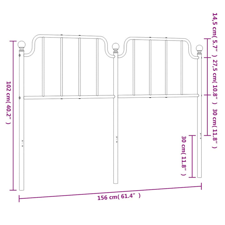 udskiftningsgavl 150 cm metal sort