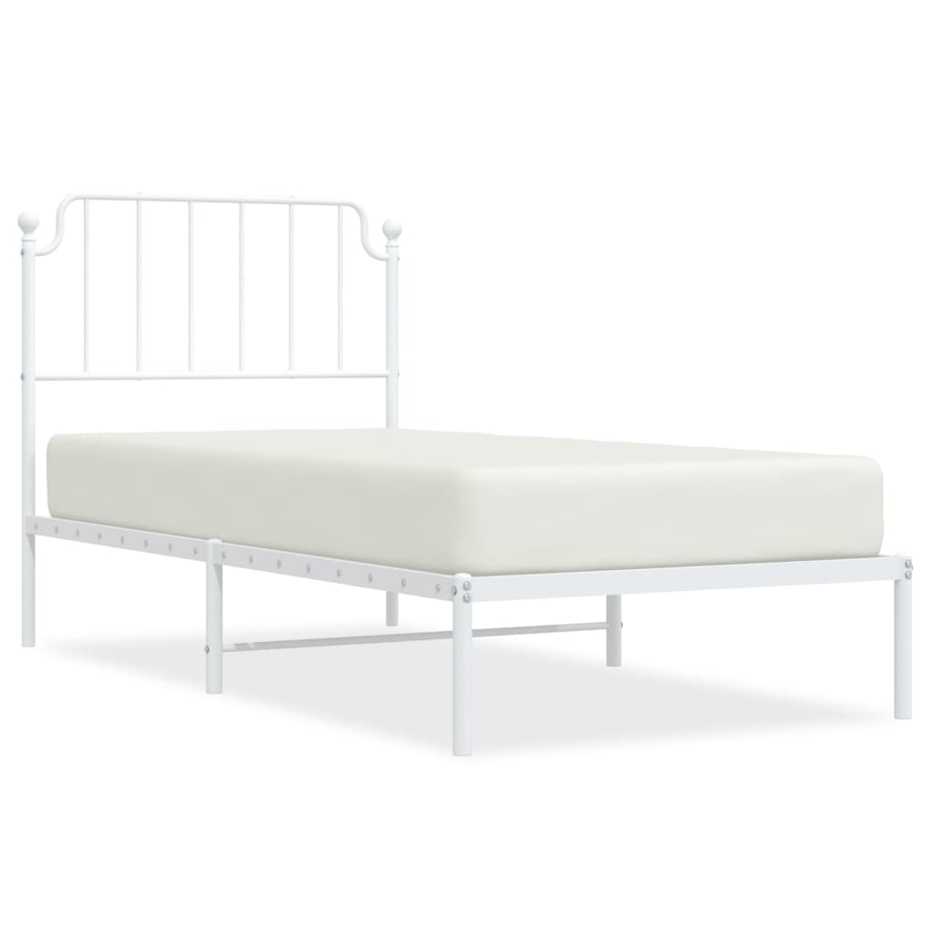 sengeramme med sengegavl 90x200 cm metal hvid
