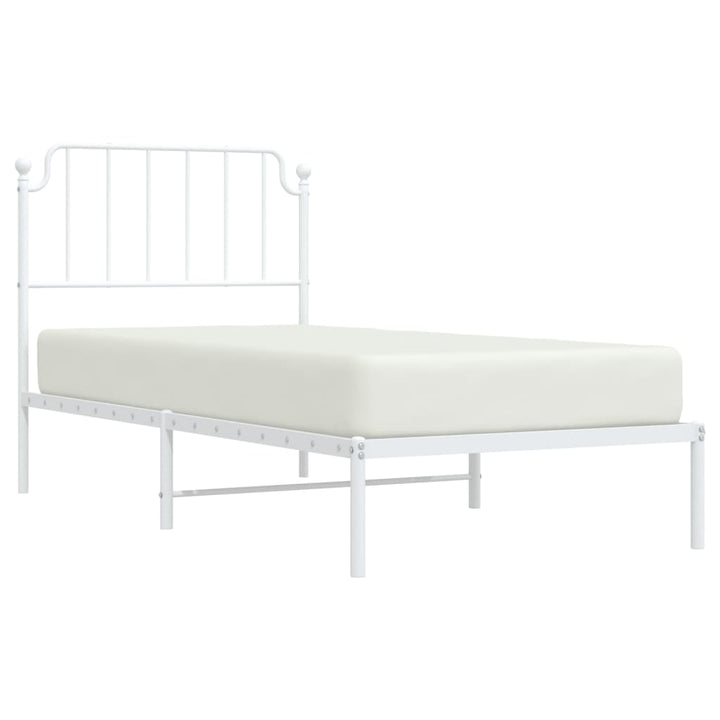 sengeramme med sengegavl 90x200 cm metal hvid