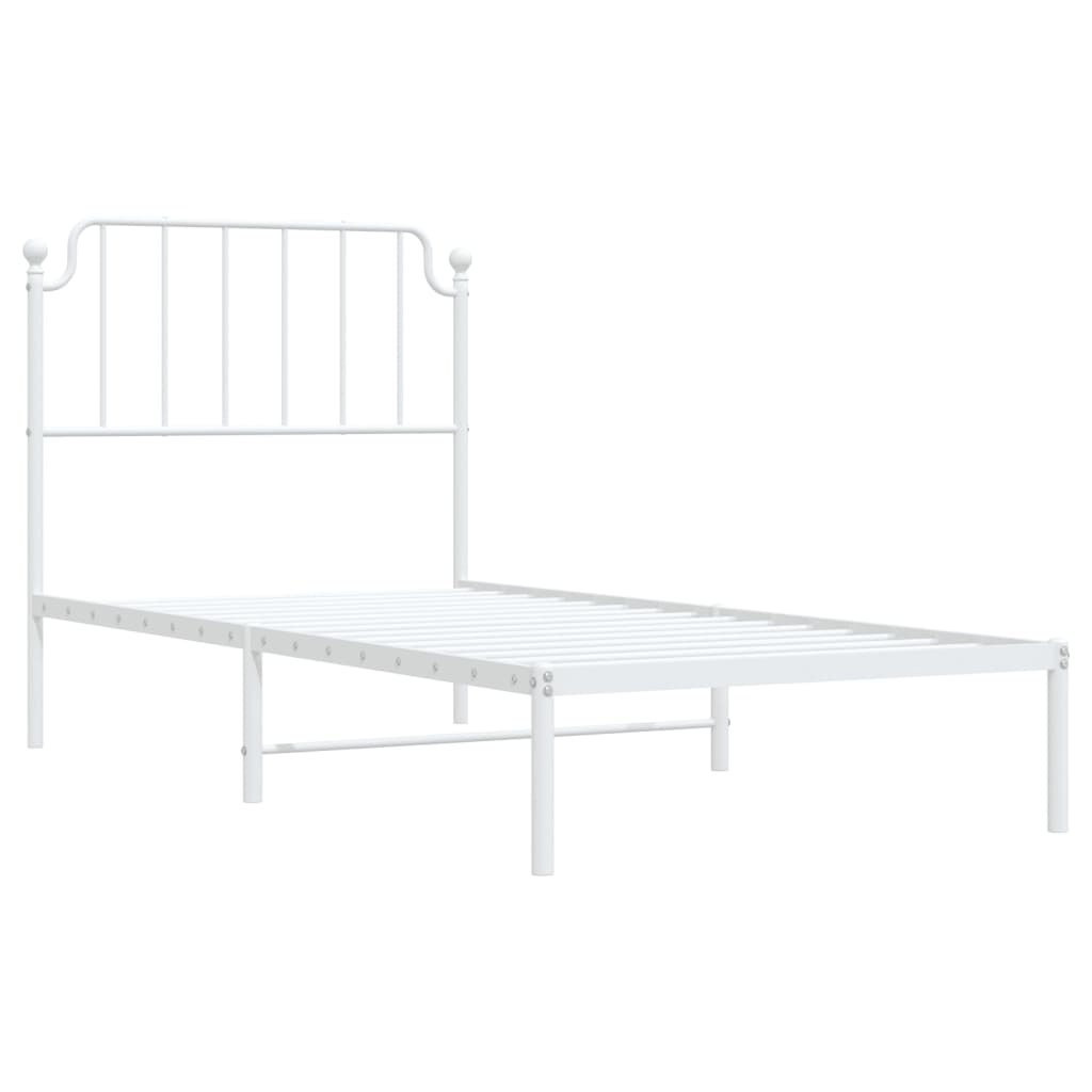 sengeramme med sengegavl 90x200 cm metal hvid