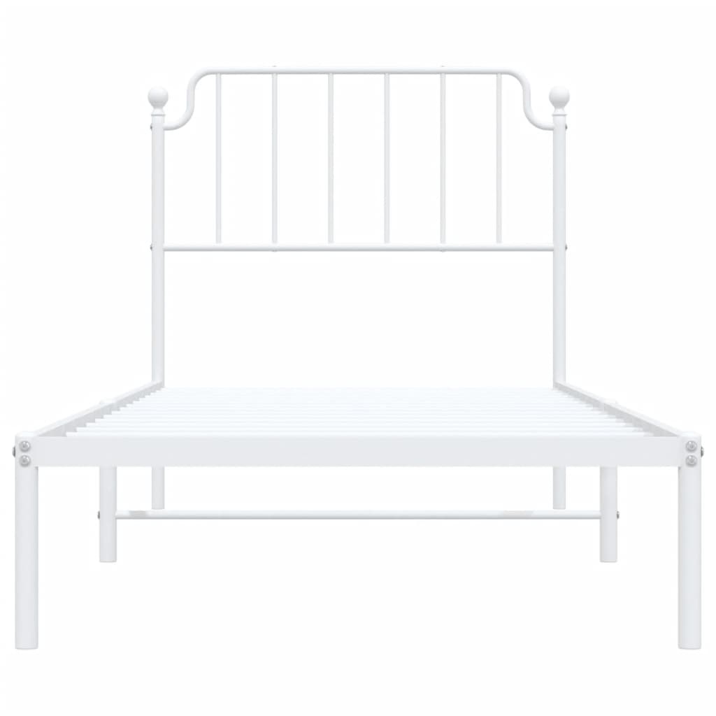 sengeramme med sengegavl 90x200 cm metal hvid