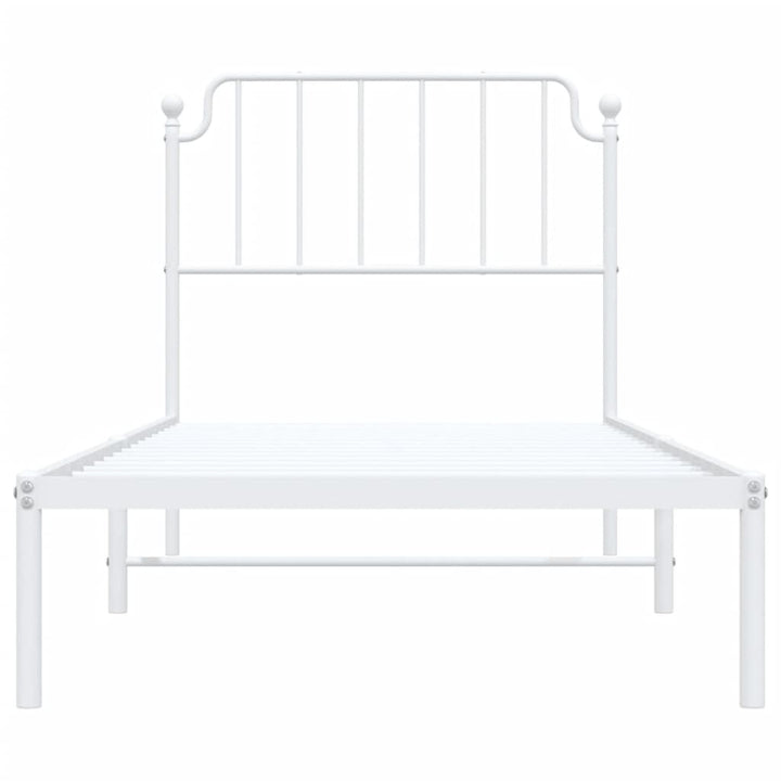 sengeramme med sengegavl 90x200 cm metal hvid