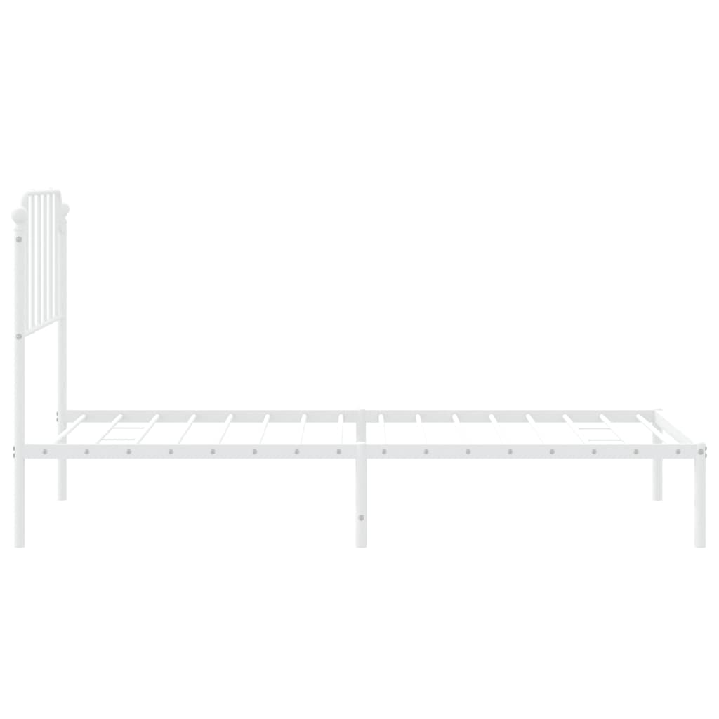 sengeramme med sengegavl 90x200 cm metal hvid