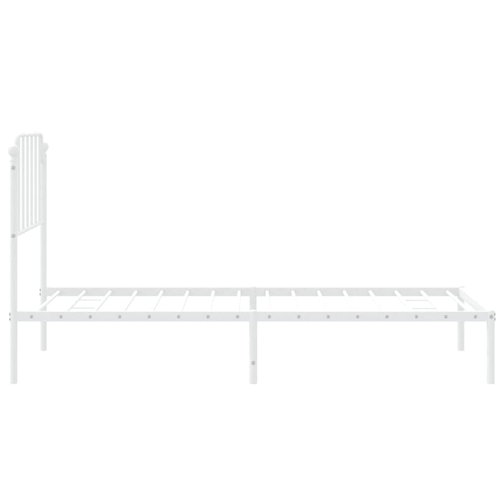 sengeramme med sengegavl 90x200 cm metal hvid