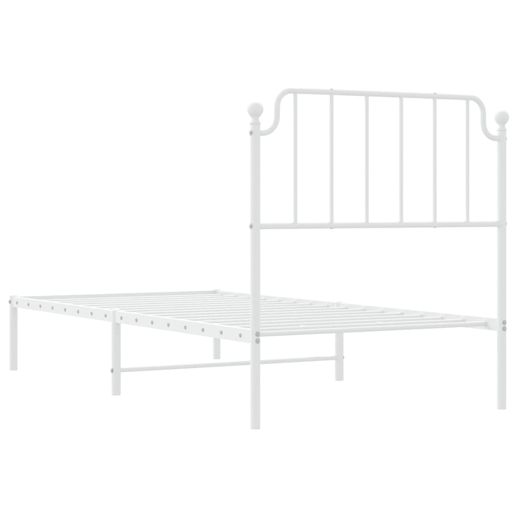 sengeramme med sengegavl 90x200 cm metal hvid