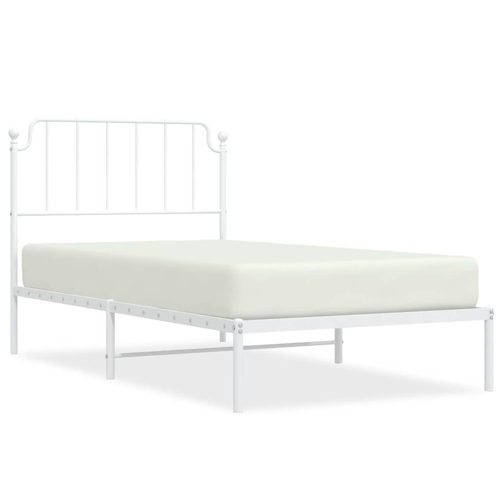 sengeramme med sengegavl 100x190 cm metal hvid