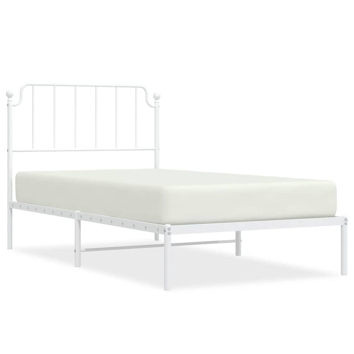 sengeramme med sengegavl 100x190 cm metal hvid